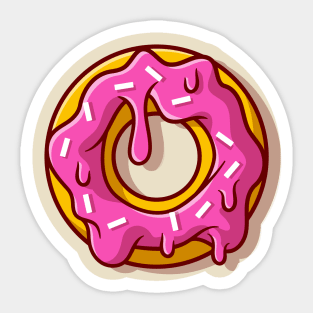 Doughnut Melted Cartoon Sticker